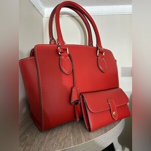 Dooney And Bourke Alto leather Flavia in RED MSRP $795!